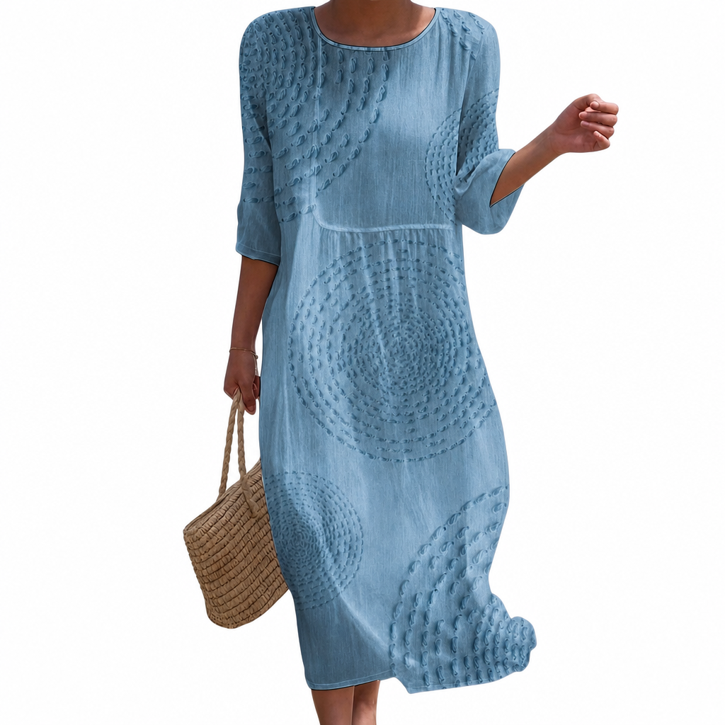 Camille - Casual geborduurde jurk voor dames.