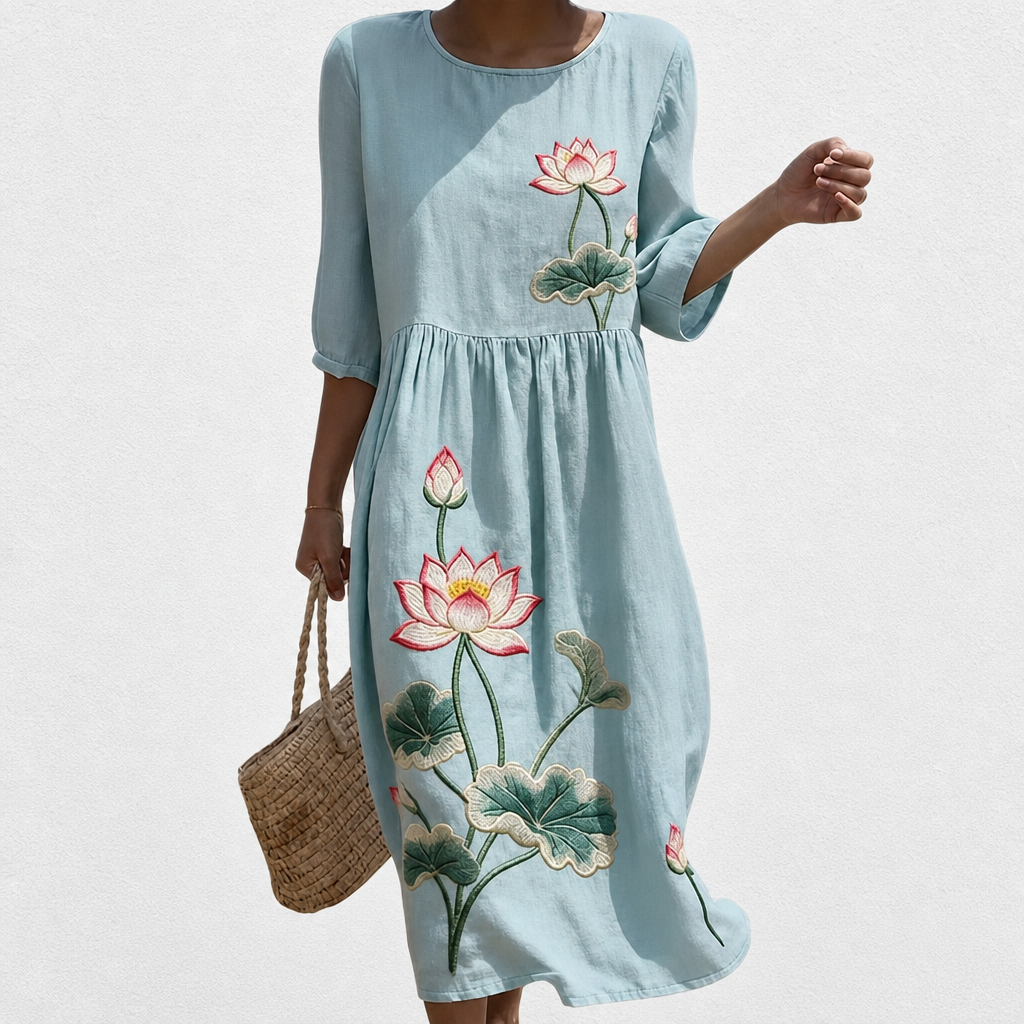 Léonie - Casual damesjurk met bloemenpatroon.