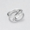 Verstelbare Zilveren Hug Ring