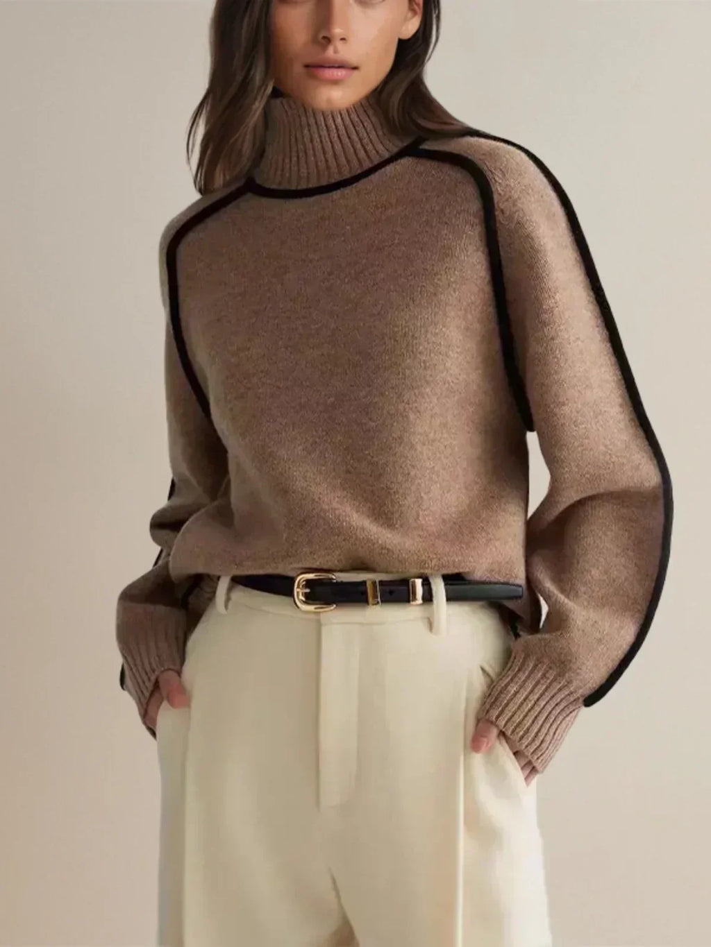 Carine | Elegante trui met een hoge kraag