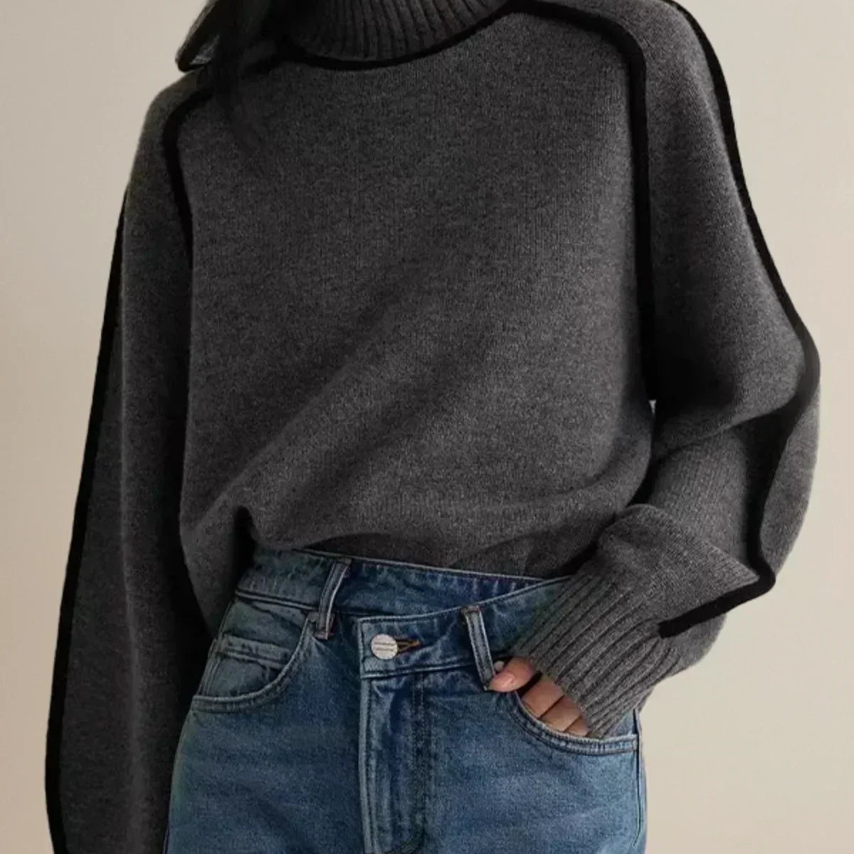 Carine | Elegante trui met een hoge kraag