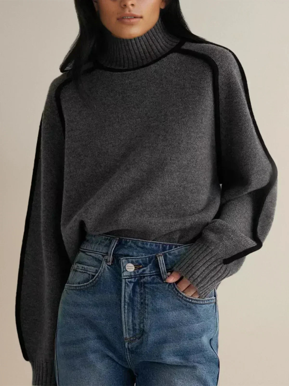 Carine | Elegante trui met een hoge kraag