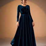 Tilda | Maxi Jurk in Fluweel met Lange Mouwen