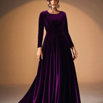 Tilda | Maxi Jurk in Fluweel met Lange Mouwen