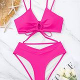 Miranda | Tweedelig Bikini Set met Knoop aan de Voorkant