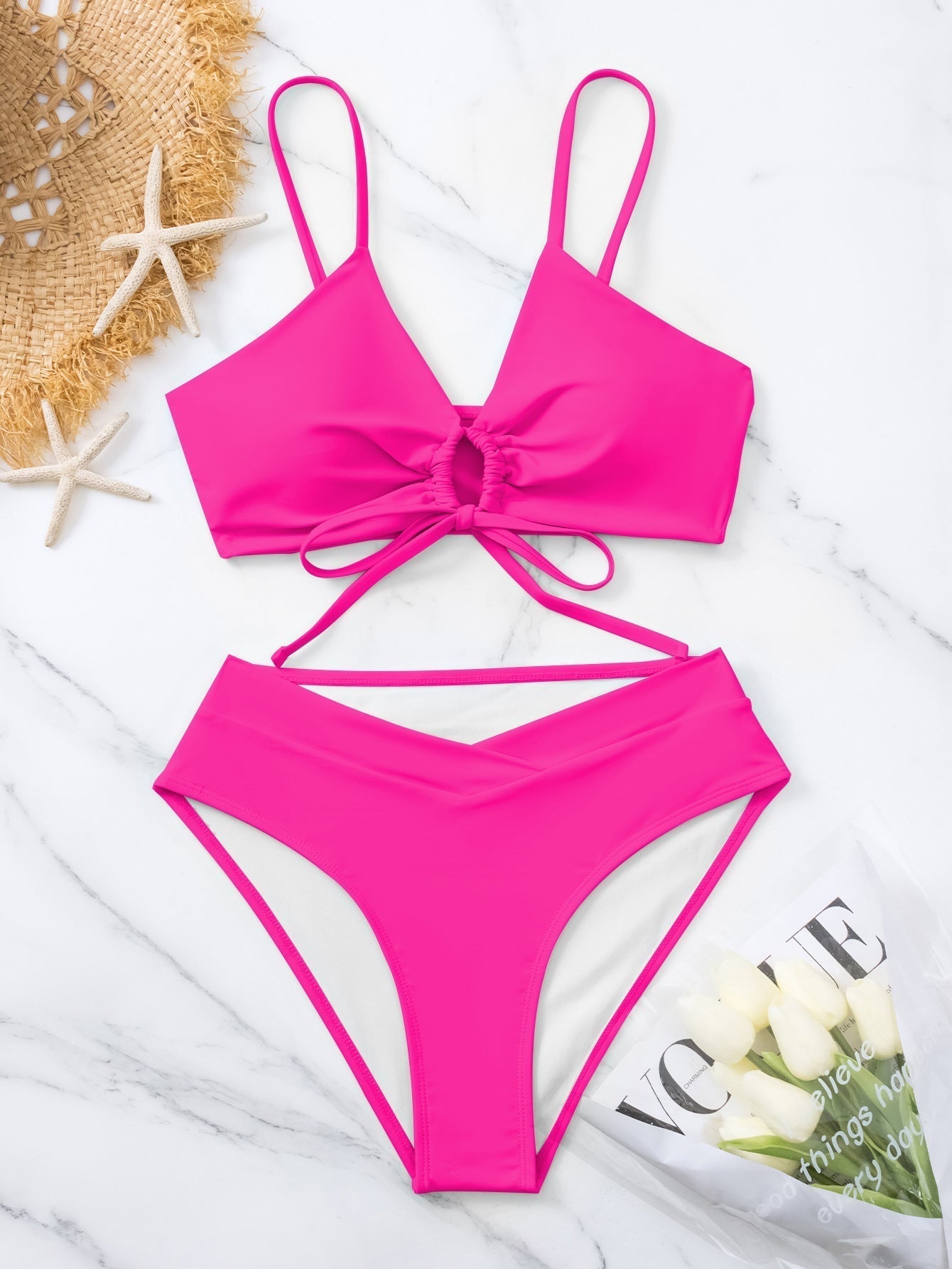 Miranda | Tweedelig Bikini Set met Knoop aan de Voorkant