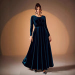 Tilda | Maxi Jurk in Fluweel met Lange Mouwen