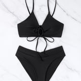 Miranda | Tweedelig Bikini Set met Knoop aan de Voorkant