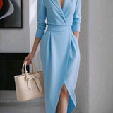 Silvia | Elegante Midi Drapé Jurk