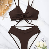 Miranda | Tweedelig Bikini Set met Knoop aan de Voorkant