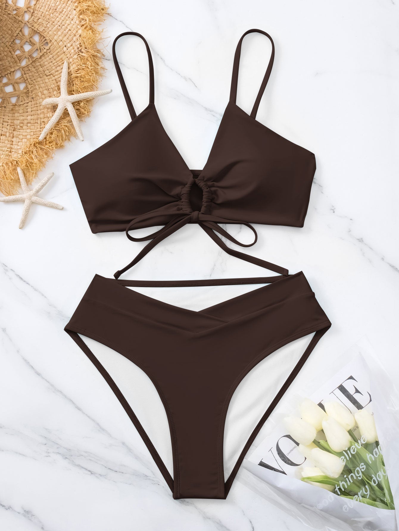 Miranda | Tweedelig Bikini Set met Knoop aan de Voorkant