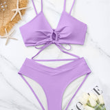 Miranda | Tweedelig Bikini Set met Knoop aan de Voorkant