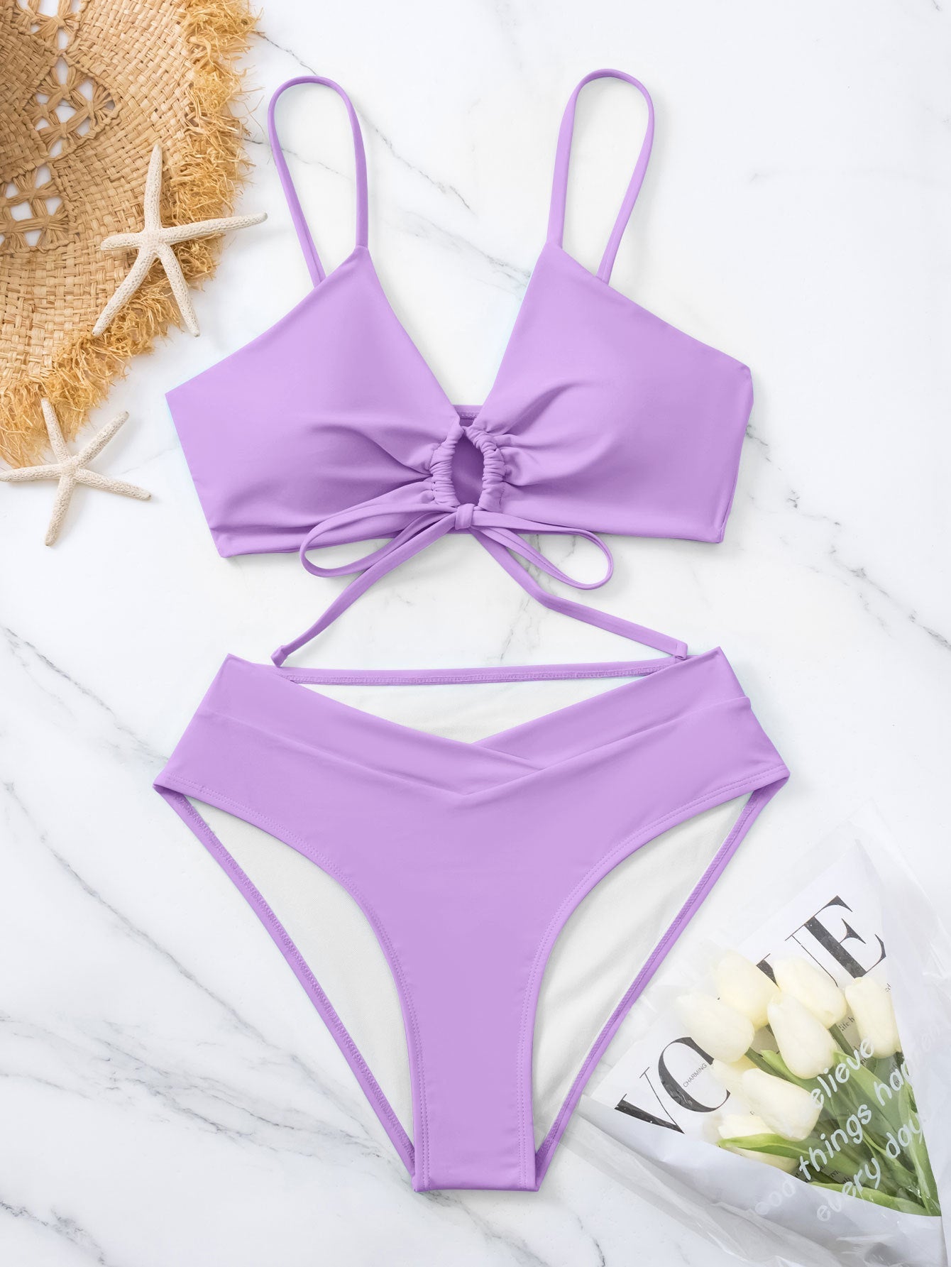 Miranda | Tweedelig Bikini Set met Knoop aan de Voorkant
