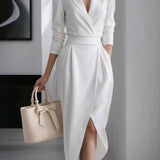Silvia | Elegante Midi Drapé Jurk