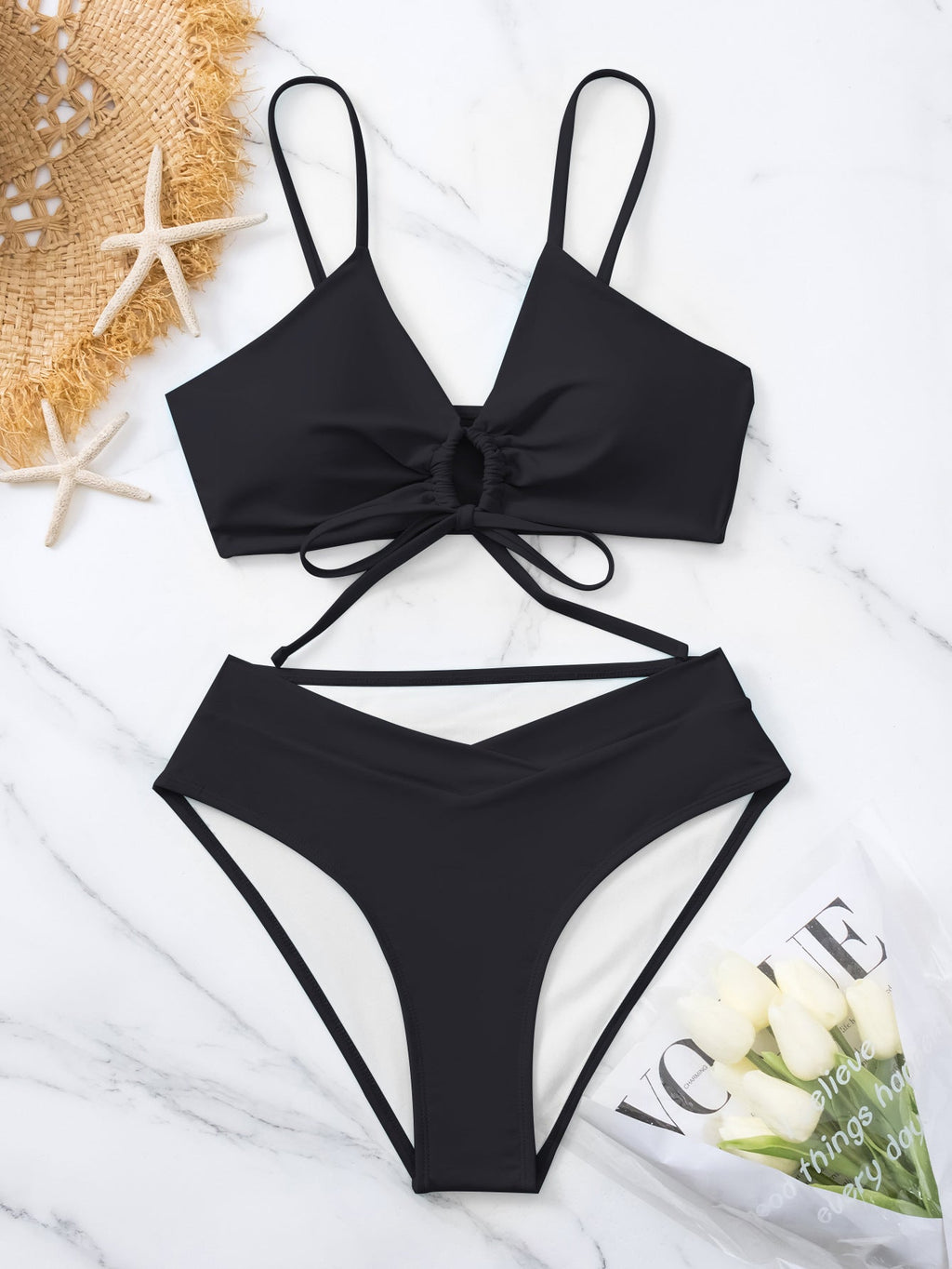 Miranda | Tweedelig Bikini Set met Knoop aan de Voorkant