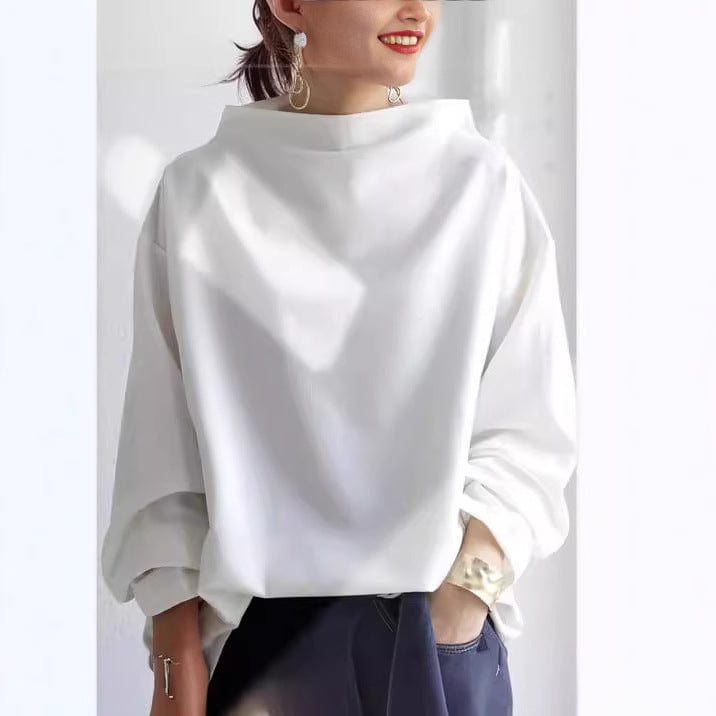 Nora | Casual top met hoge kraag