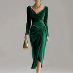Sandra | Elegante Midi Jurk van Fluweel