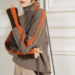 Famke | Luxe Col Roulé in Chevron