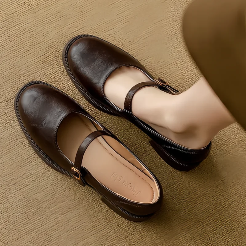 Manon | Klassieke en Comfortabele Mary Janes van Leer