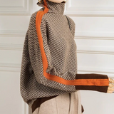 Famke | Luxe Col Roulé in Chevron