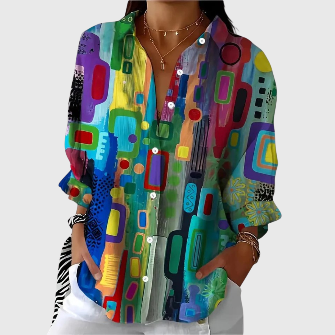 Silvia | Elegante Blouse met Geometrisch Patroon