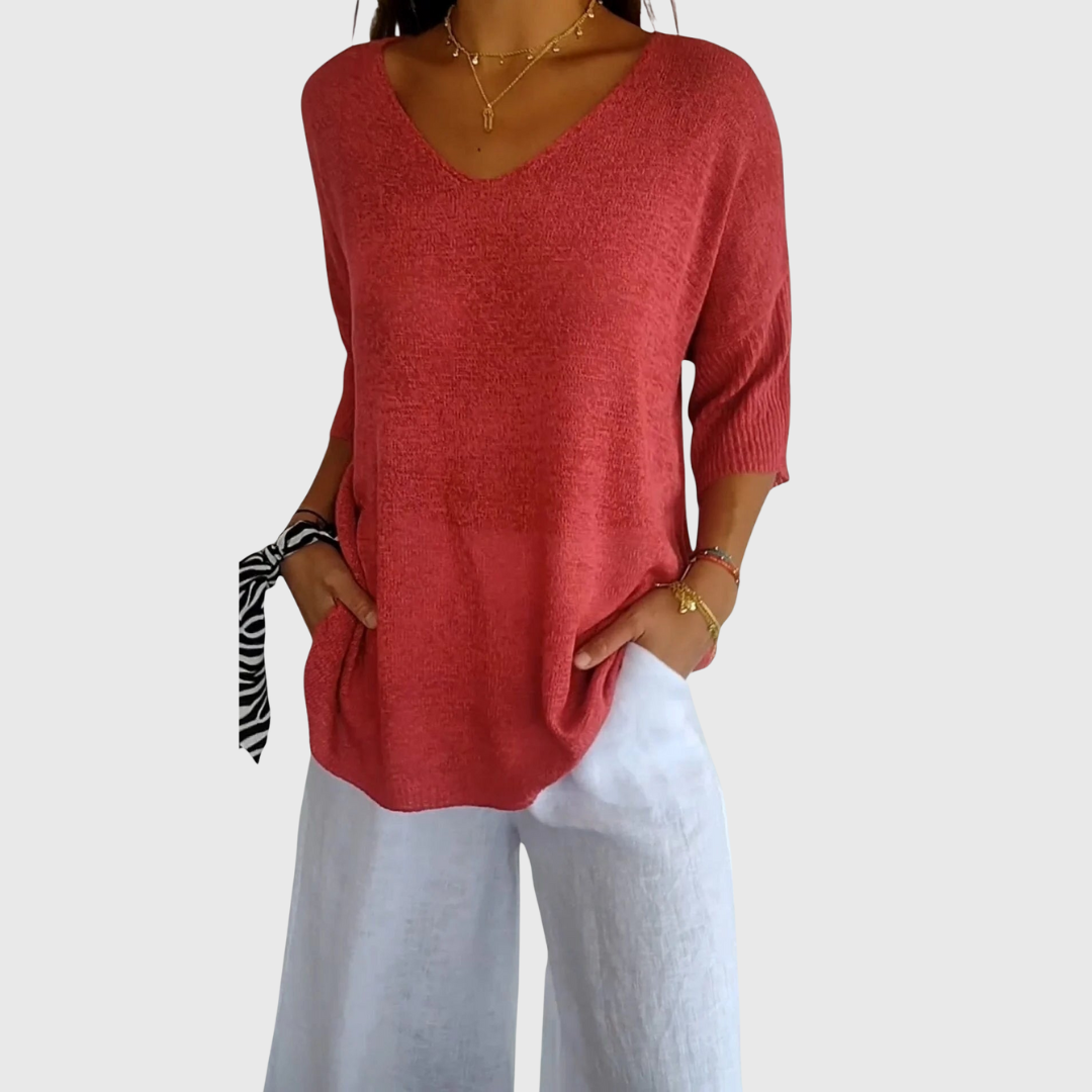 Caroline | Elegante Top met V-Hals