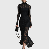 Monique | Elegante Maxijurk van Kant met Vissenstaart