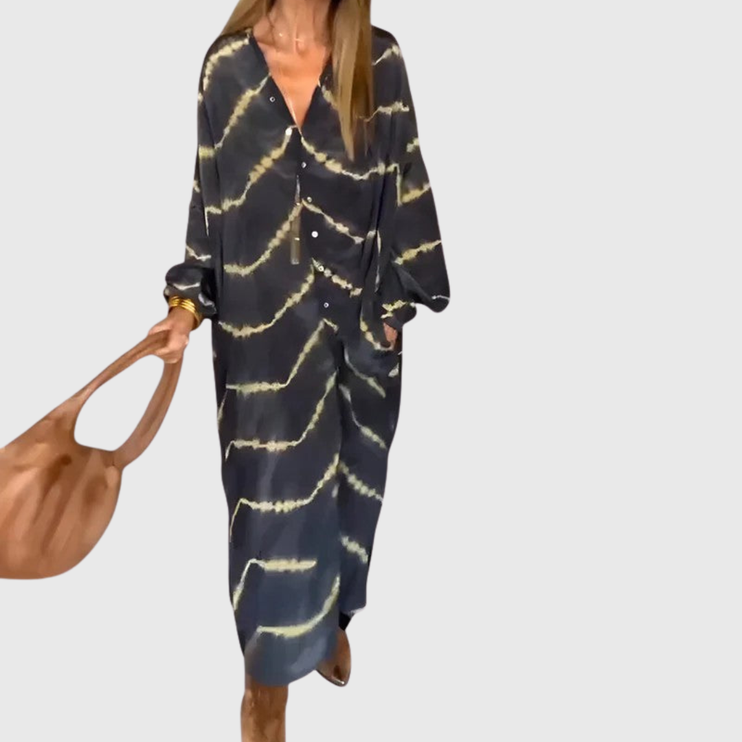 Manon | Elegante Boho Gestreepte Maxi Jurk