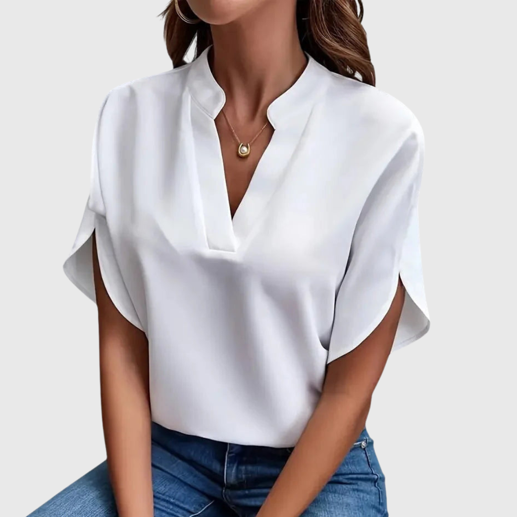 Lydia | Zachte en Elegante V-Hals Blouse