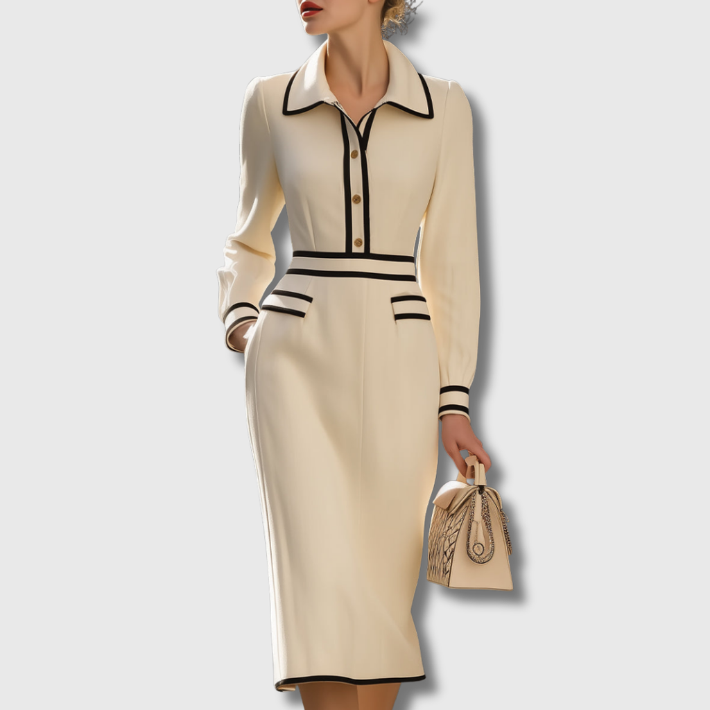 Lotte | Midi-jurk met Knopdetails