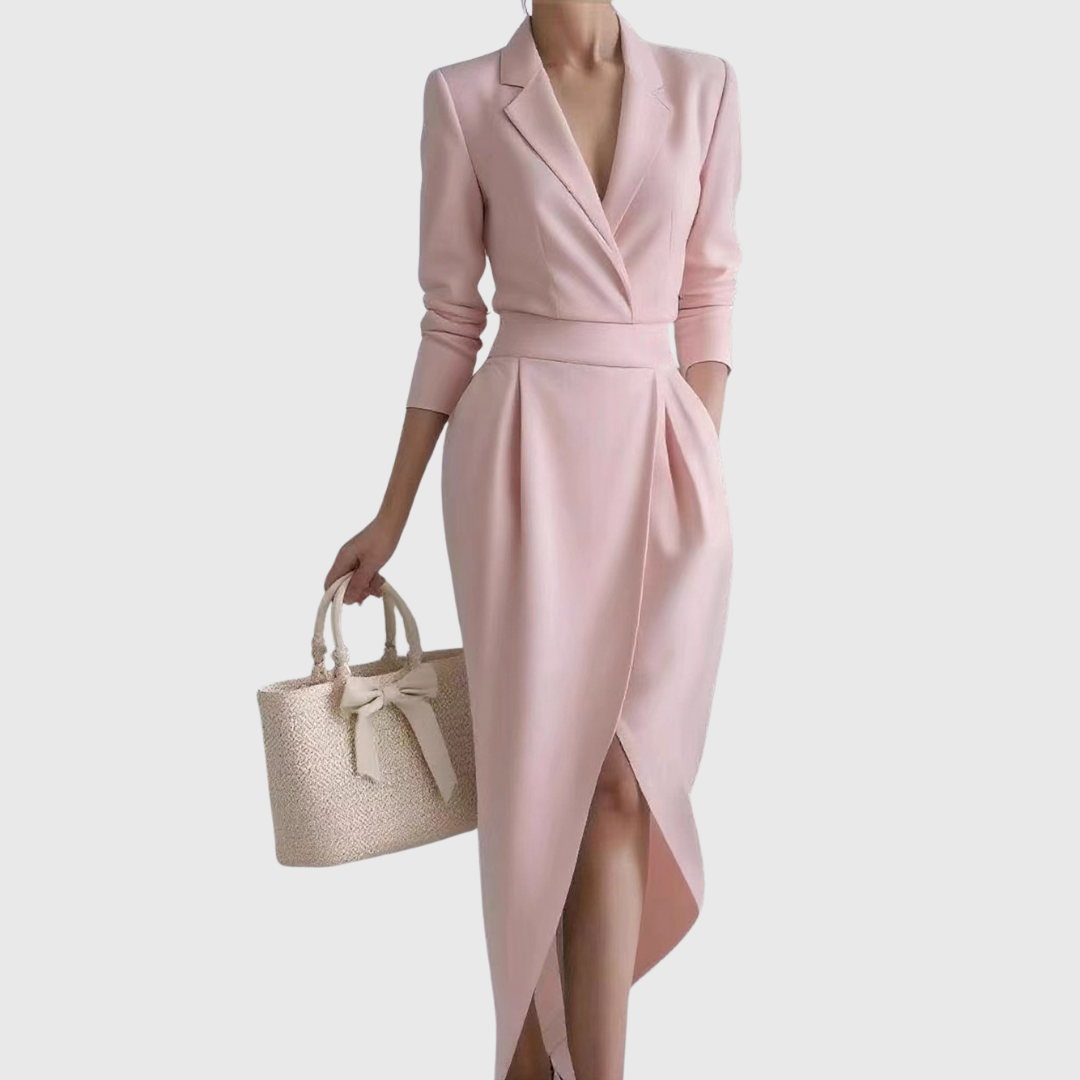 Silvia | Elegante Midi Drapé Jurk