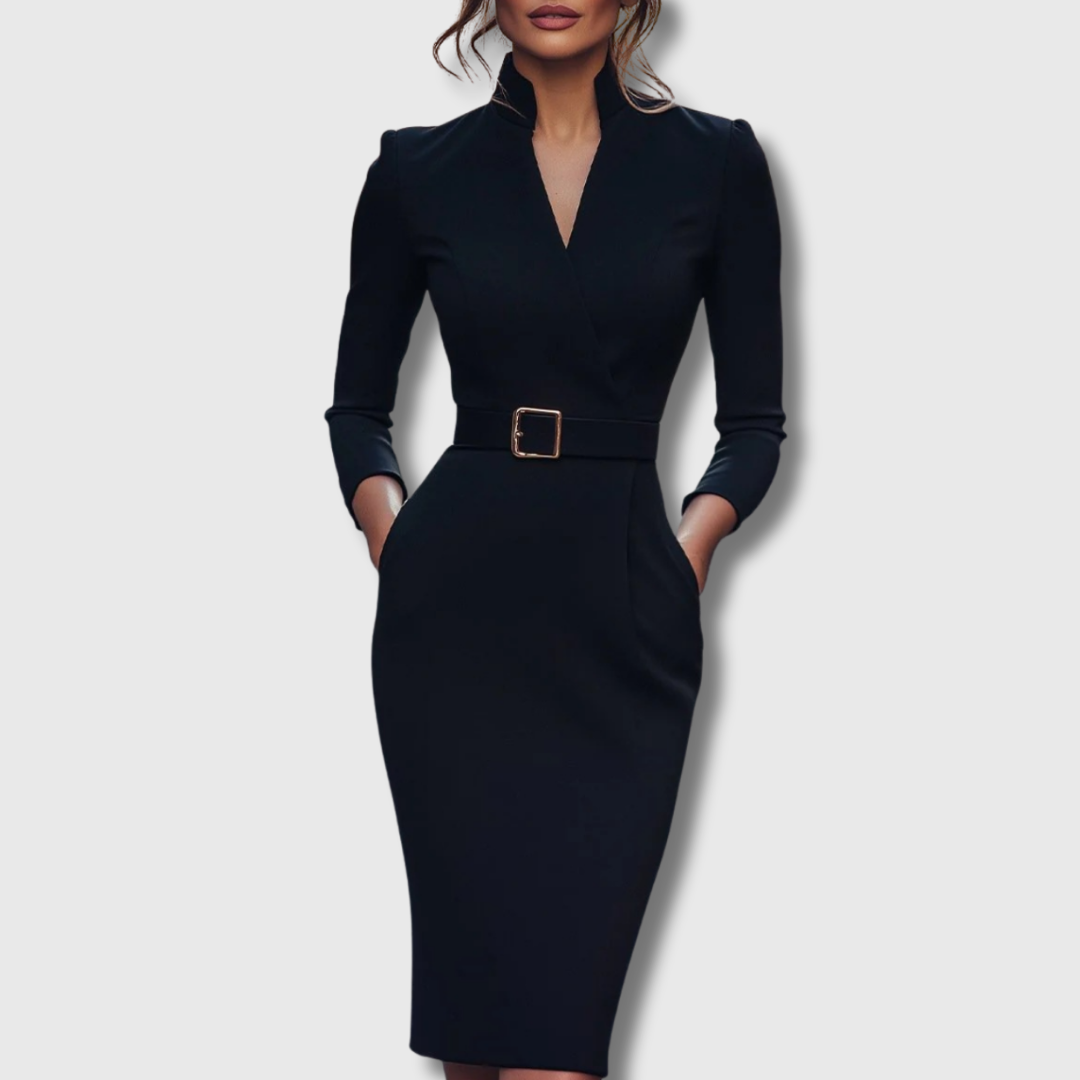 Loes | De Maxi Power Jurk met Ceintuur