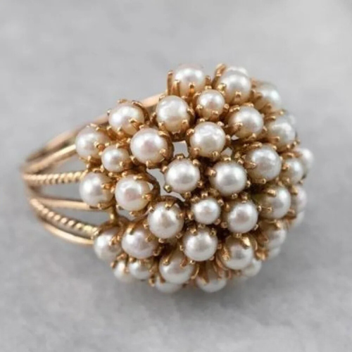 Bush - Ring met Gewikkelde Parels