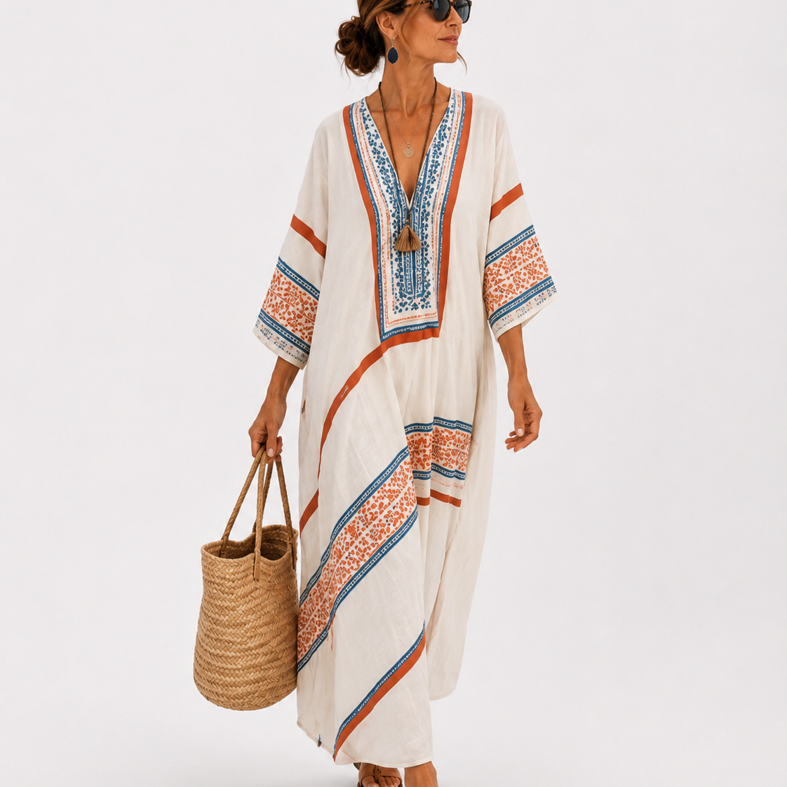 Caftan Amira Wit Etnisch