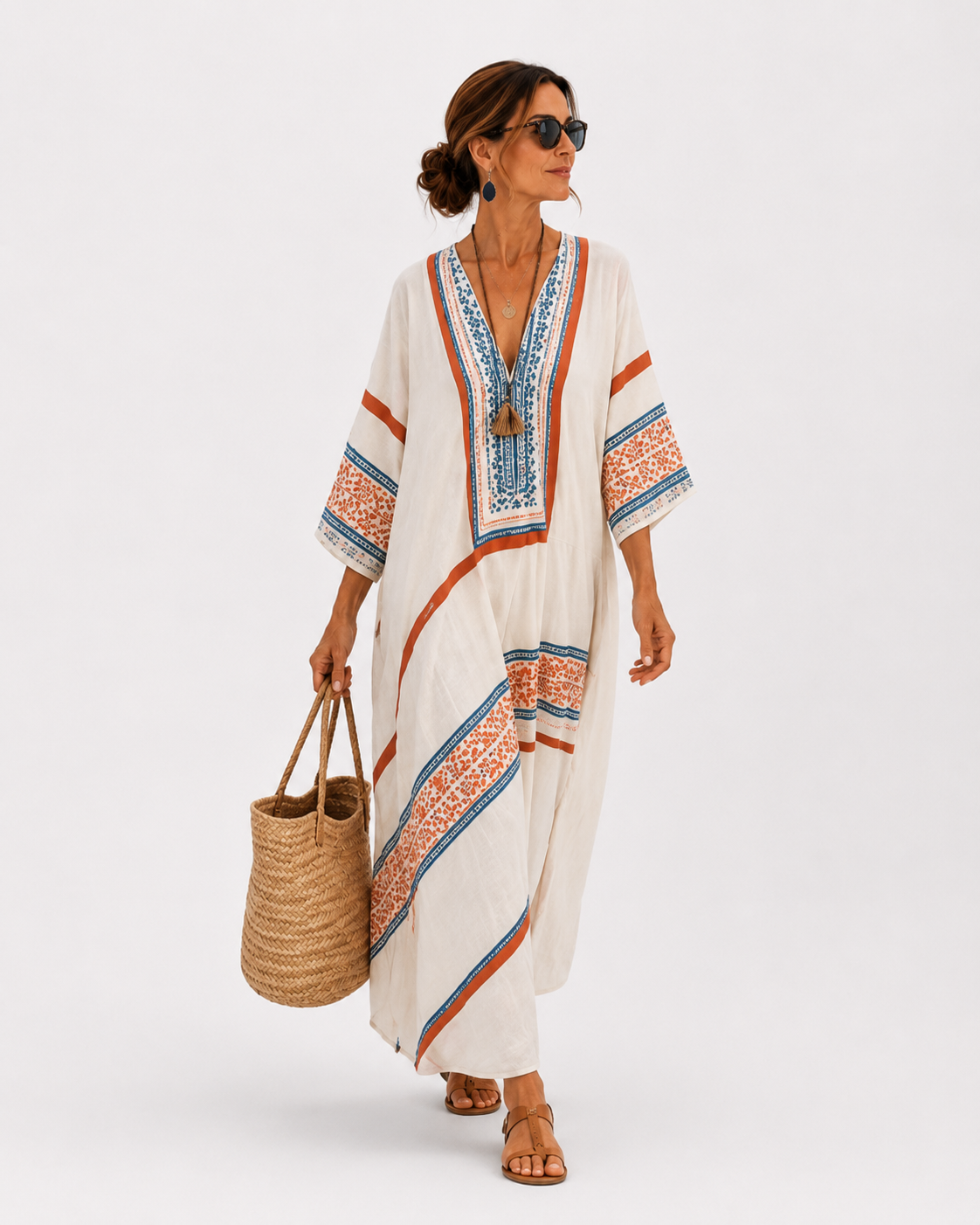 Caftan Amira Wit Etnisch