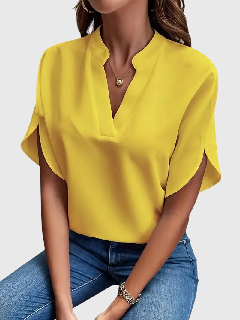 Lydia | Zachte en Elegante V-Hals Blouse