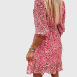 Nora | Bloemen Puff Mouw Jurk
