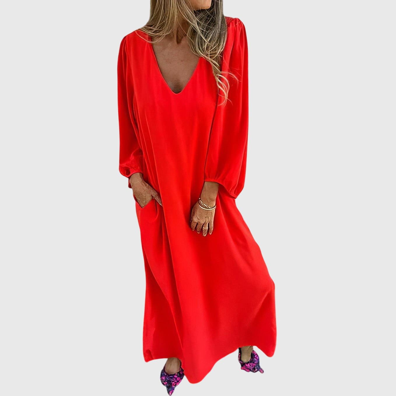 Imke | Lange Boho Jurk met Zakken