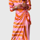 Mijntje | Elegante Wikkeljurk met Print