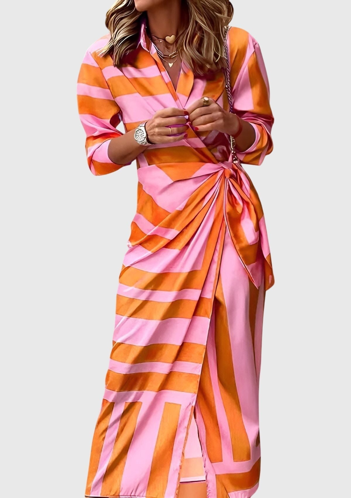 Mijntje | Elegante Wikkeljurk met Print