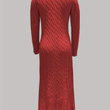 Sarah | Comfortabele Maxi Jurk in Kabeltricot