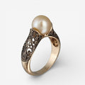 Vintage gouden ring met parel