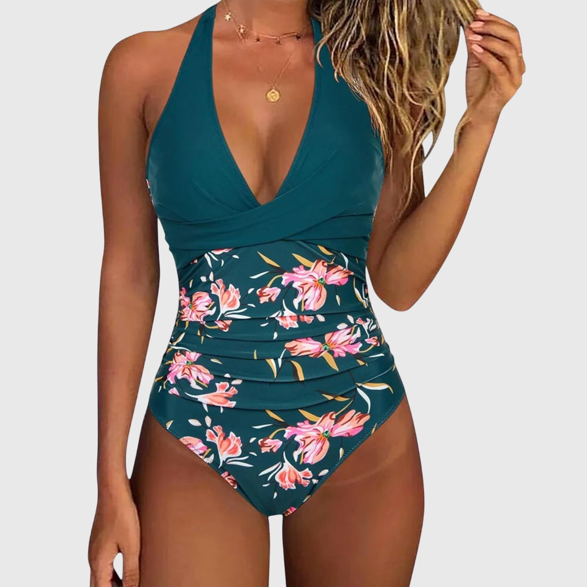 Silvia | Elegante ééndelige bikini met V-hals