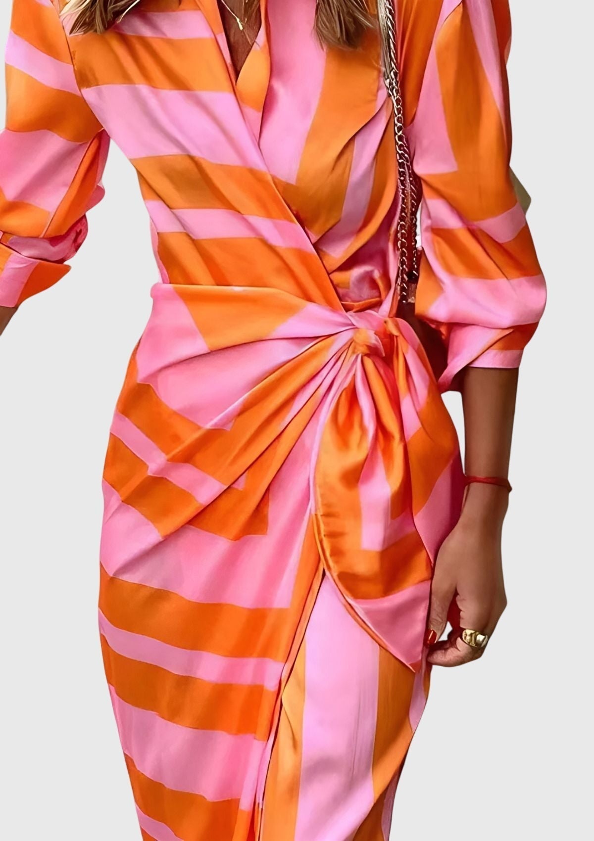 Mijntje | Elegante Wikkeljurk met Print