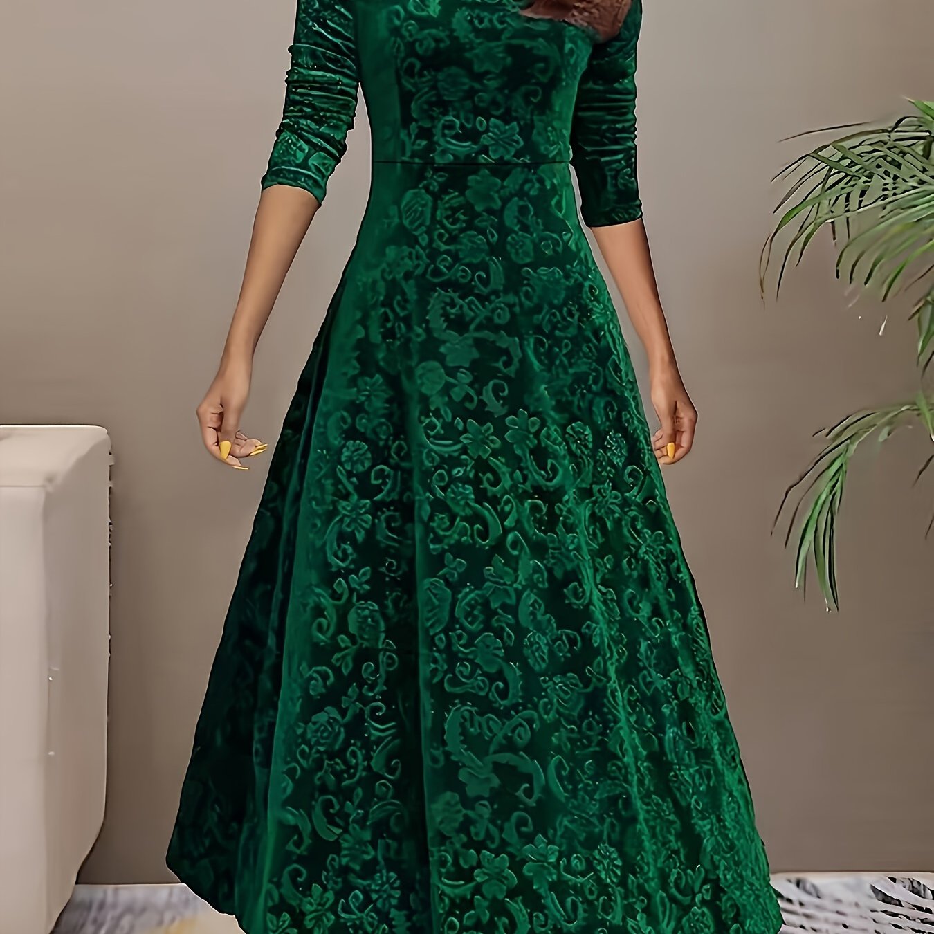 Isa | Maxidress Elegante met Patroon