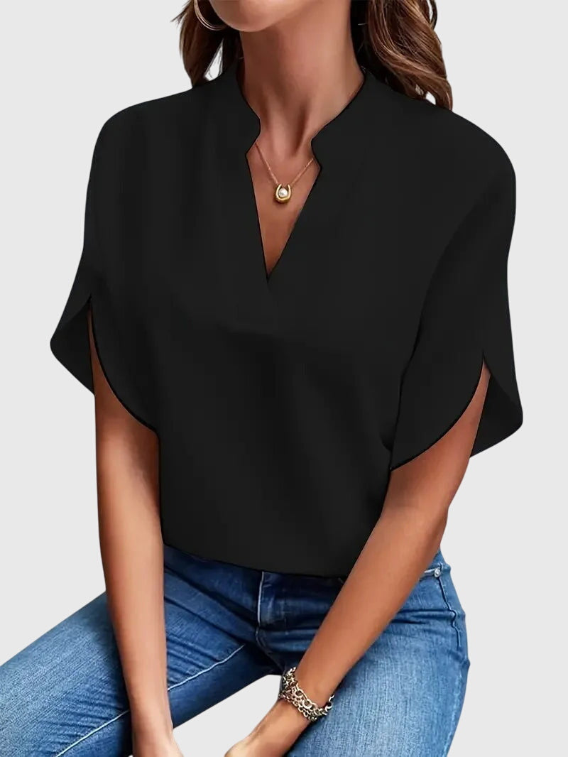 Lydia | Zachte en Elegante V-Hals Blouse