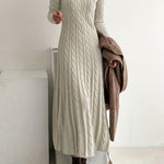 Sarah | Comfortabele Maxi Jurk in Kabeltricot