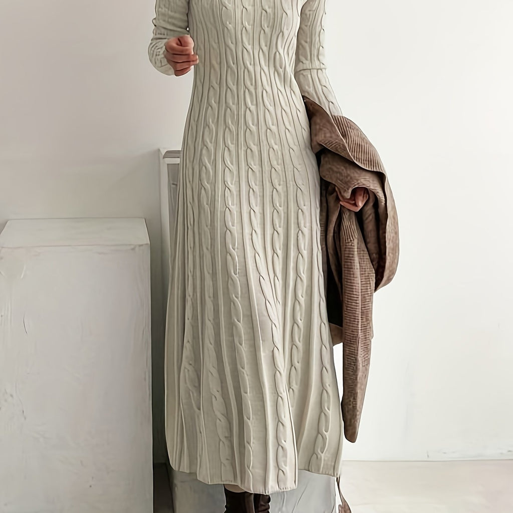 Sarah | Comfortabele Maxi Jurk in Kabeltricot