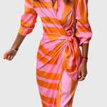 Mijntje | Elegante Wikkeljurk met Print
