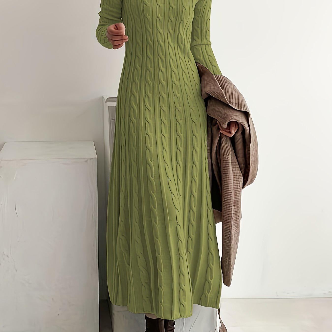 Sarah | Comfortabele Maxi Jurk in Kabeltricot